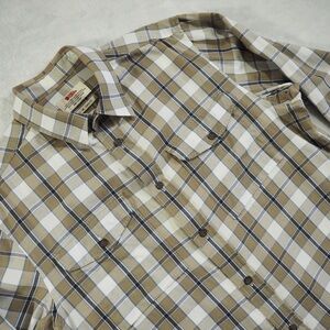 Fjallraven Sz M Singi Flannel Casual Shirt in Brown and White Plaid